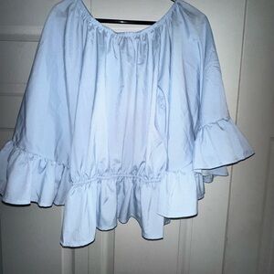 Forever 21 Light Blue Ruffle Blouse